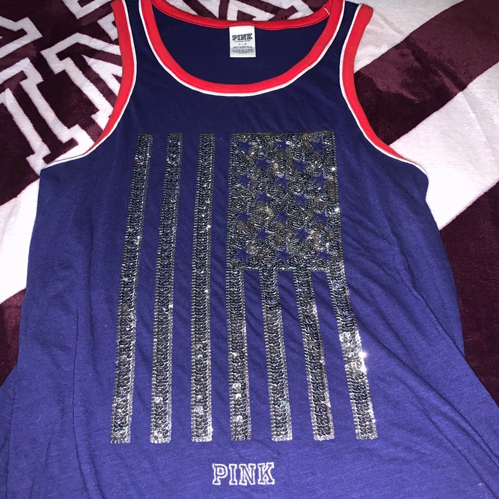 VS PINK BLING American flag tank